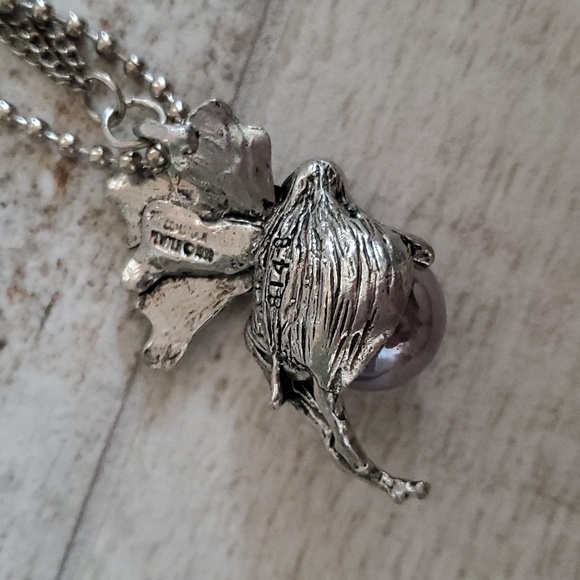 Silver Fairy Purple Marble Keychain Car Bag Charm - Picture 6 of 7